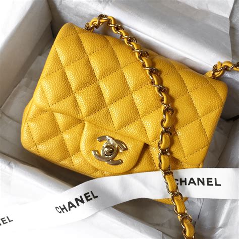 yellow chanel purse